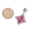 Dyed Synthetic Imperial Jasper & Glass Seed Beaded Star European Dangle Charms PALLOY-MZ00693-02-2