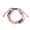 10mm Round Natural Purple Quartz Braided Bead Bracelets BJEW-C067-01C-25-2