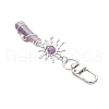 Copper Wire Wrapped Natural Amethyst Pointed Bullet Pendant Decorations HJEW-JM03104-02-5