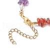 Chakra Natural Rose Quartz & Amethyst & Apatite & Aquamarine & Green Aventurine & Tiger Eye & Carnelian Chip Beaded Bracelets for Women BJEW-JB11740-02-4