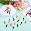 40Pcs 10 Styles Rack Plating A1lloy Enamel Pendants ENAM-SZ0004-04-7