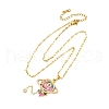 304 Stainless Steel Hot Pearl Enamel Constellation Planet Pendant Necklaces NJEW-D310-01G-G-2