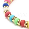 Candy Color Polymer Clay Beads Stretch Bracelet for Girl Women BJEW-JB07190-4