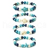 Summer Beach Turtle/Starfish Dyed Synthetic Turquoise Bracelets BJEW-JB10896-1