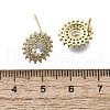 Brass Micro Pave Clear Cubic Zirconia Stud Earrings for Women EJEW-F363-03G-3