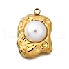 Plastic Pearl Pendants STAS-Q360-03L-G-1