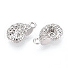 Brass Micro Pave Clear Cubic Zirconia Charms KK-N267-22P-2