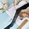 Polyester Leaf Lace Fabric Trim OCOR-WH0070-132B-5