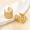 Brass Micro Pave Clear Cubic Zirconia Cuff Earrings EJEW-K309-03G-3