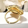 Brass Micro Pave Clear Cubic Zirconia Cuff Rings RJEW-U035-11GP-2