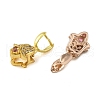 Rack Plating Brass Micro Pave Clear Cubic Zirconia Ice Pick Pinch Bails KK-K340-22-2