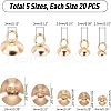 Unicraftale 100Pcs 5 Style 304 Stainless Steel Bead Cap Pendant Bails STAS-UN0024-17-4