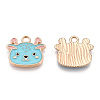 Light Gold Plated Alloy Enamel Pendants ENAM-T009-84A-RS-1