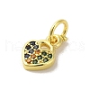 Real 18K Gold Plated Brass Pave Cubic Zirconia Pendants KK-M283-08E-02-2