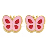 304 Stainless Steel Enamel Stud Earrings STAS-E502-01G-01-4