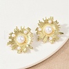 Brass ABS Imitation Pearl Stud Earrings EJEW-M082-06G-5