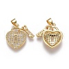 Brass Micro Pave Cubic Zirconia Pendants ZIRC-F115-17G-2