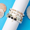 Natural Lava Rock with Natural Flower Amazonite with Synthetic Turquoise with 304 Stainless Steel Beads Bracelets BJEW-JB10519-3