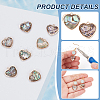 BENECREAT 12Pcs Brass Pave Paua Shell Heart Charms FIND-BC0013-84B-4