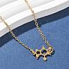 304 Stainless Steel Chemical Symbol Pendant Necklaces NJEW-Z073-03G-05-2