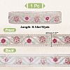 Polyester Flower Embroidery Lace Trim OCOR-WH0090-93-2
