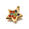304 Stainless Steel Micro Pave Rhinestone Pendants Charms STAS-K256-28G-01-2