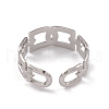 304 Stainless Steel Hollow Arch Open Cuff Rings for Women RJEW-G285-57P-3