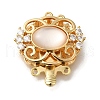 Brass Micro Pave Clear Cubic Zirconia Box Clasps with Resin KK-H480-08G-1