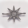 Brass Micro Pave Cubic Zirconia Links ZIRC-P049-17B-1