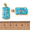 Rack Plating Brass Micro Pave Clear Cubic Zirconia Pendants KK-P268-16G-3