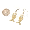 Fishbone Glass Seed Beads Dangle Earrings EJEW-MZ00439-04-3