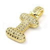 Brass Micro Pave Clear Cubic Zirconia Pendants KK-M279-01G-I-2