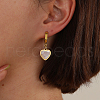 Vintage Stainless Steel Heart Hoop Earrings JU3003-1