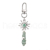 Copper Wire Wrapped Natural Green Aventurine Pointed Bullet Pendant Decorations HJEW-JM03104-01-4