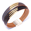 Genuine Cowhide Leather Cord Multi-strand Bracelets BJEW-F352-10GP-05-1