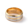 Two Tone 201 Stainless Steel Grooved Line Finger Ring for Women RJEW-I089-41GP-2