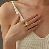304 Stainless Steel Open Cuff Finger Rings for Women STAS-Z111-05G-1