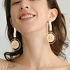 BENECREAT 10Pcs Brass Twist Rectagnle Stud Earring Findings KK-BC0010-95-5