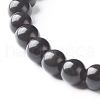 Natural Obsidian Round Beads Stretch Bracelets Set BJEW-JB06980-04-9