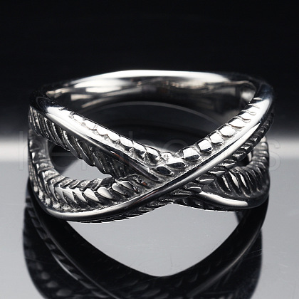 Criss Cross 304 Stainless Steel Finger Rings FS-WG1CD1D-03-1