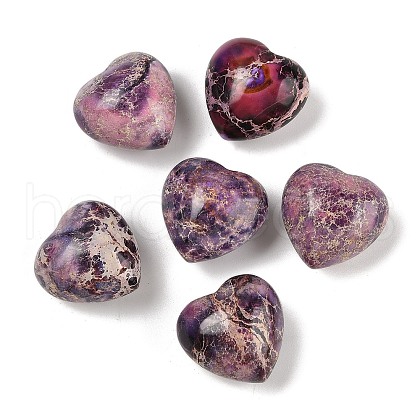 Mother's Day Gifts Dyed Natural Imperial Jasper Heart Palm Stone G-Q021-03D-1