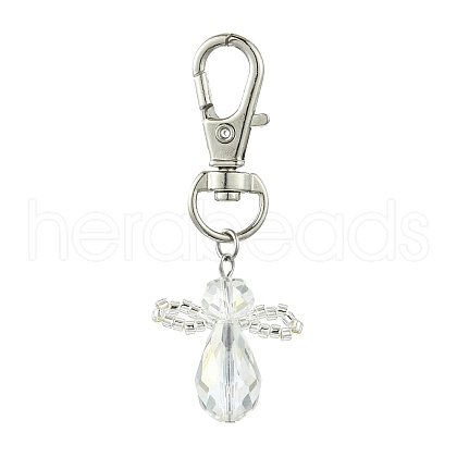 10Pcs Angel Glass Pendant Decorations HJEW-JM02713-S-1
