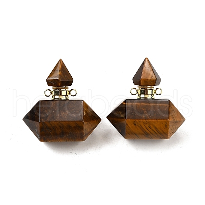 Natural Tiger Eye Perfume Bottle Pendants G-L623-08G-03-1