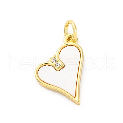 Brass Micro Pave Cubic Zirconia Pendants KK-D325-35G-1