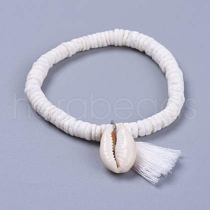Cotton Thread Tassels Charm Bracelets BJEW-JB04385-04-1