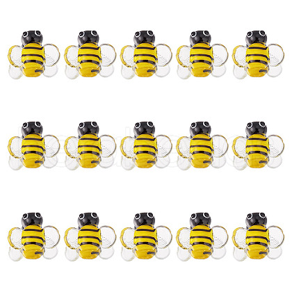 GOMAKERER 15Pcs Handmade Lampwork Beads LAMP-GO0001-15-1