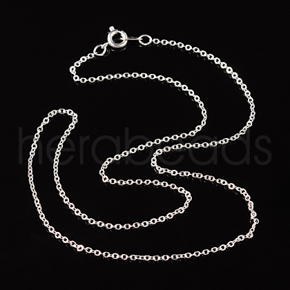 Nickel Free Silver Color Plated Brass Chain Necklaces X-SW028-S-1