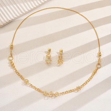 Geometric Hollow Ball Alloy & Iron Earrings & Necklaces Set for Women Party Dressing GU3688-1