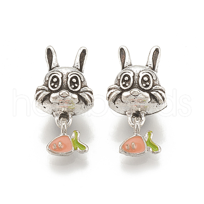 Alloy European Bunny Dangle Charms MPDL-S066-033-1