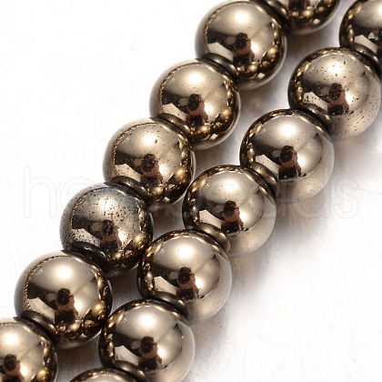Electroplated Non-magnetic Synthetic Hematite Bead Strands G-E304-51-4mm-1